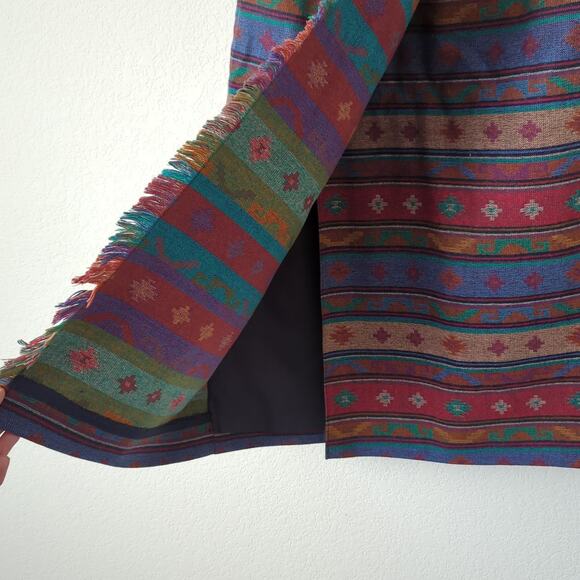 Pendleton Women's Midi Wrap Skirt 8 Southwestern Blanket Wool Art Wear Native - Picture 3 of 11